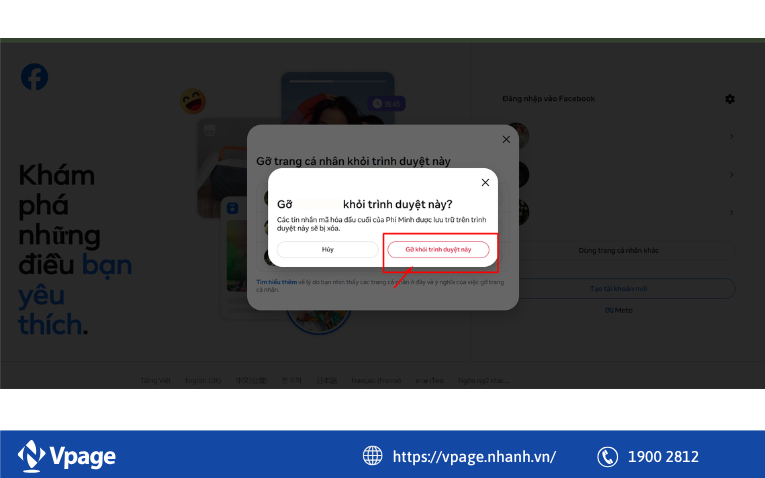 Chọn “Gỡ khỏi trình duyệt này” để hoàn tất